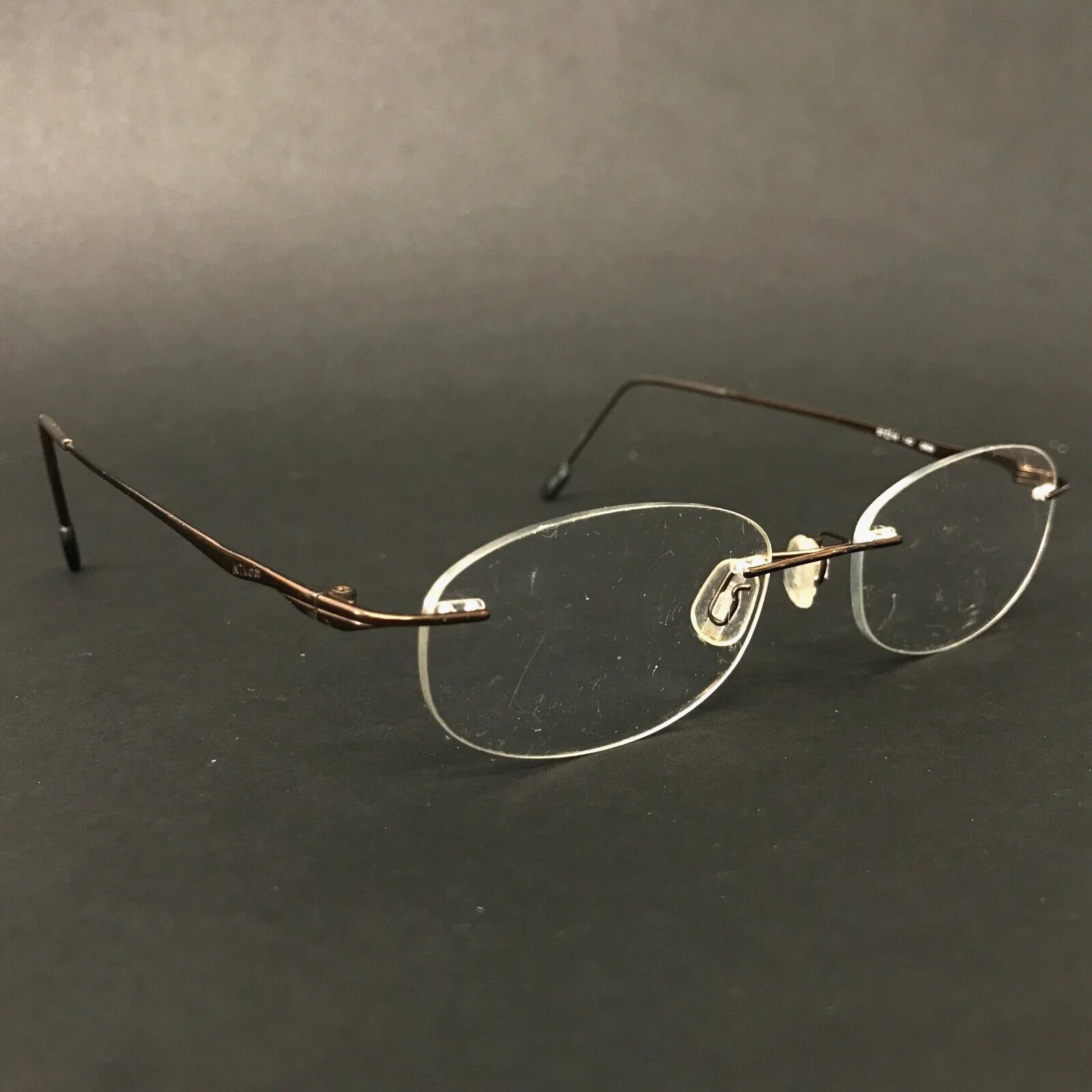 Nikon Eyeglasses Frames NC09 0809 Brown Rectangular Rimless 50-18-140 3