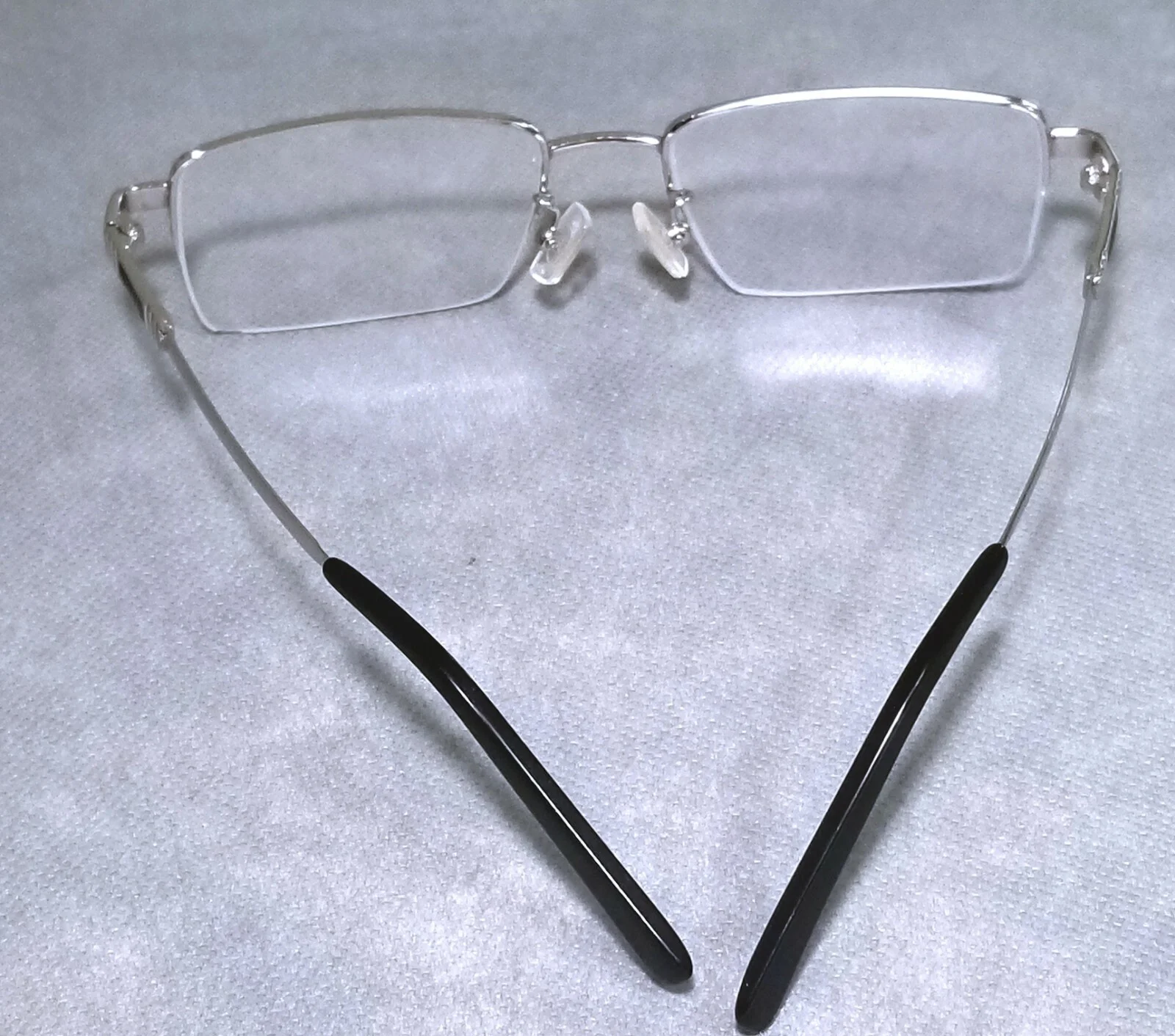 NIKON EYEGLASSES TITANIUM 1/2 RIM SILVER 8866 RECTANGLE EXCELLENT CONDITION 4