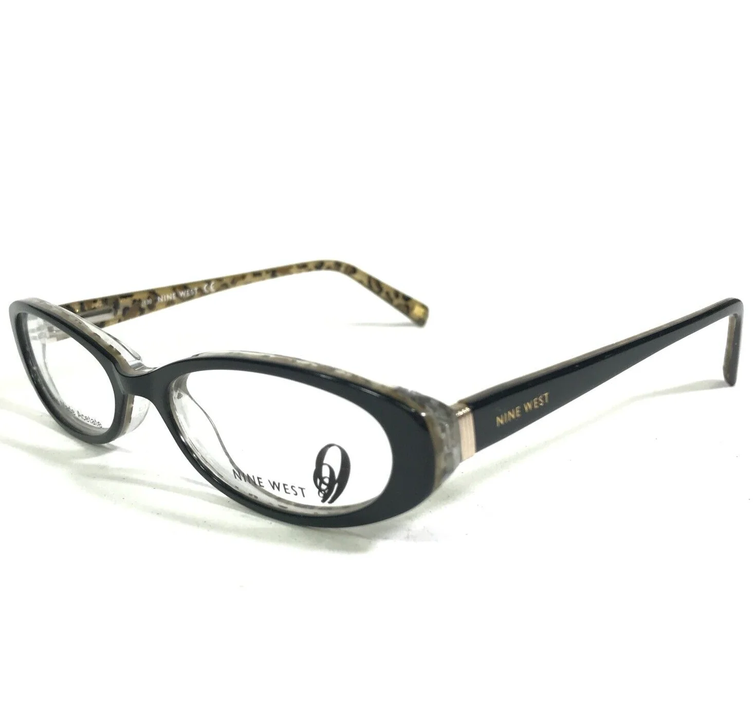 Nine West Eyeglasses Frames 435 807 Black Brown Round Full Rim 47-16-130