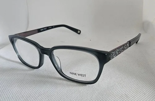 NINE WEST Eyeglasses Frames NW5076 434 51-17-135 Transparent Green Sparkle Case