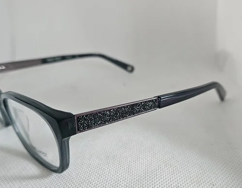 NINE WEST Eyeglasses Frames NW5076 434 51-17-135 Transparent Green Sparkle Case 2