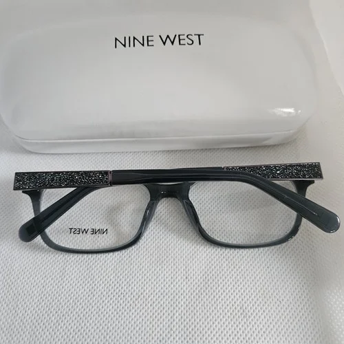 NINE WEST Eyeglasses Frames NW5076 434 51-17-135 Transparent Green Sparkle Case 4