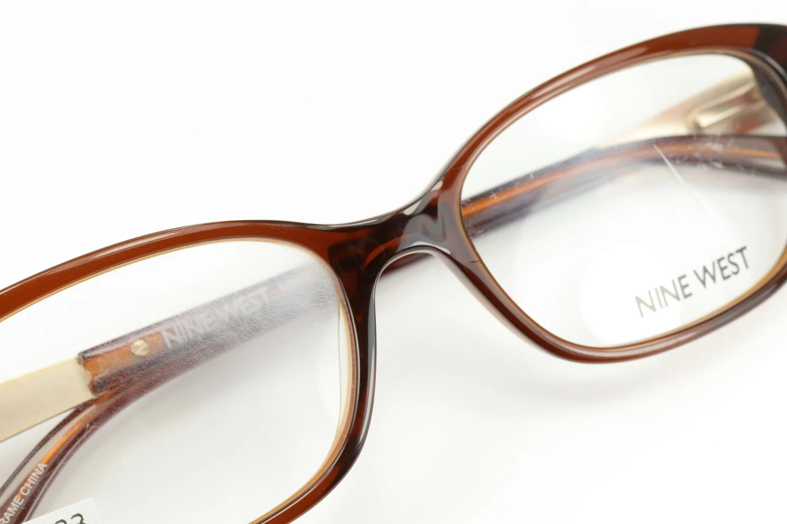 NINE WEST NW5058 200 Brown Crystal 50-15-135 Frames SMALL Flex Hinges X133