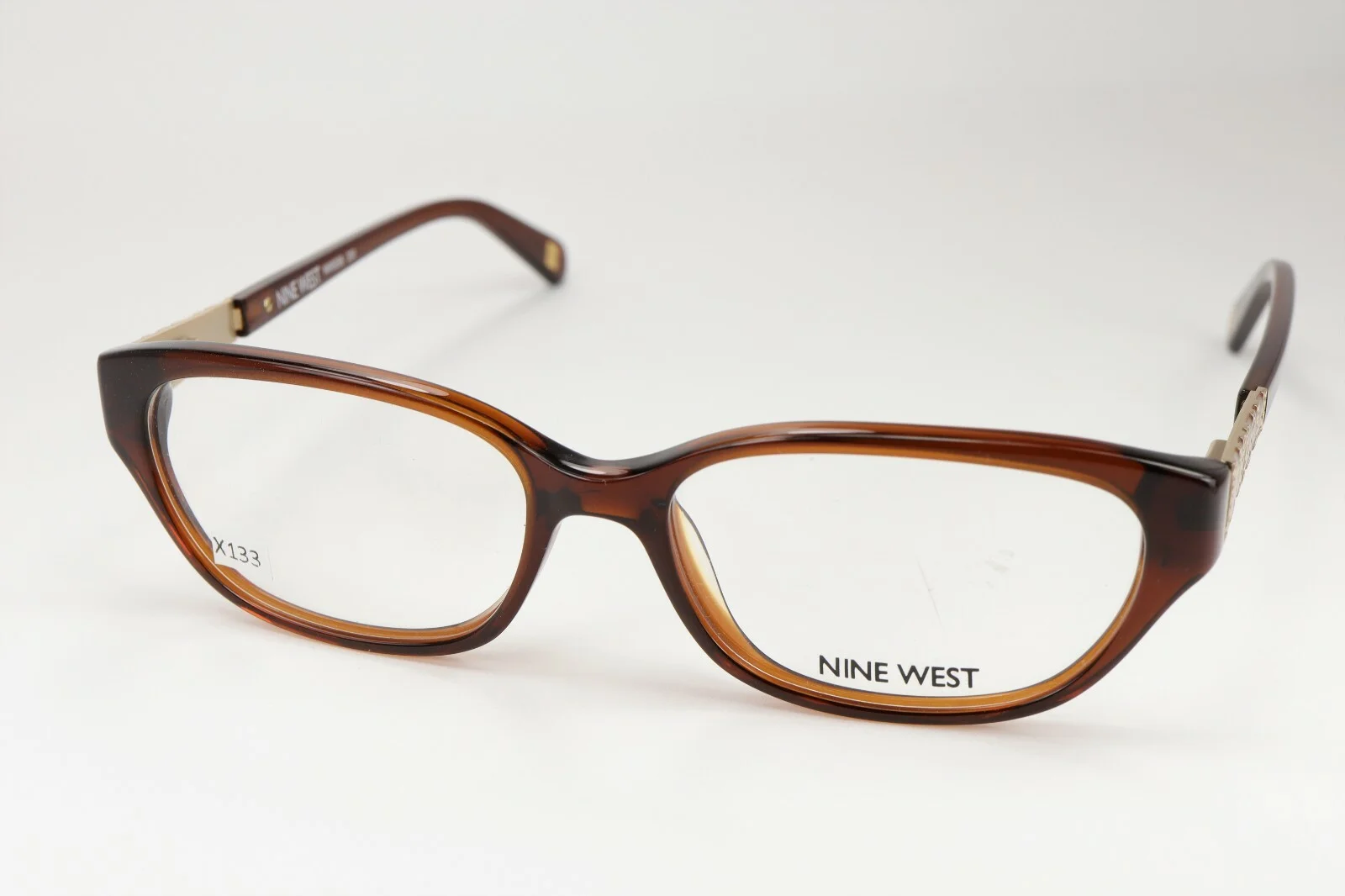 NINE WEST NW5058 200 Brown Crystal 50-15-135 Frames SMALL Flex Hinges X133 2