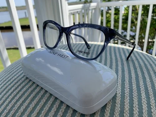 Nine West NW8005 Blue Cat Eye Women Full Rim 51-17-135 Eyeglasses Frames & Case
