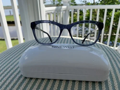 Nine West NW8005 Blue Cat Eye Women Full Rim 51-17-135 Eyeglasses Frames & Case 2
