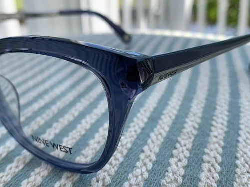 Nine West NW8005 Blue Cat Eye Women Full Rim 51-17-135 Eyeglasses Frames & Case 4