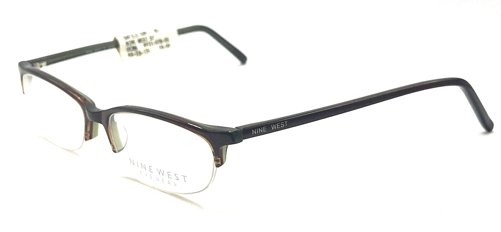 Nine West Safilo GRP83 Small Brown Oval Half Rim Eyeglasses Frames 49-15 135 New