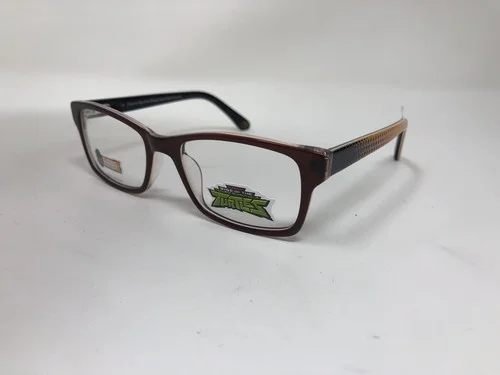 Ninja Turtles Eyeglasses Frame COMBAT BROWN 47-16-125 HM Kids Youth Flex LE53 3
