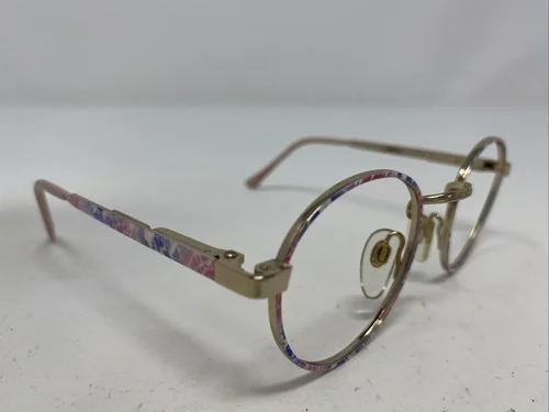 Nintendo #3-55 42-22-120 Pink Multi/Gold Metal Full Rim Eyeglasses Frame -Y84 3
