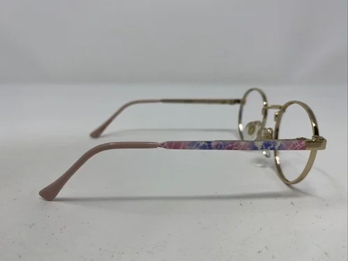 Nintendo #3-55 42-22-120 Pink Multi/Gold Metal Full Rim Eyeglasses Frame -Y84 4