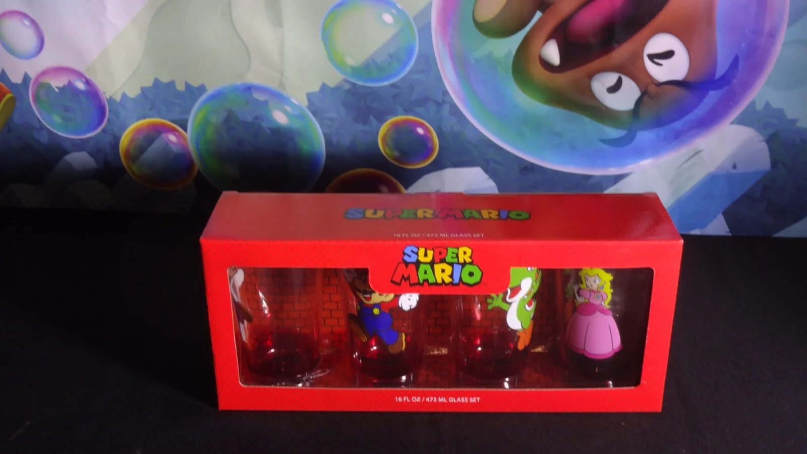 Nintendo Super Mario Bros 2020 Promo16 oz Collectible Glass Set Rare