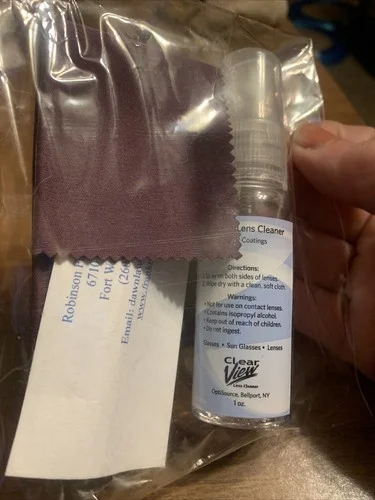 NIP 2 Oz Clear View Eye Glass Lens Cleaner W/ Cloth/Safety/Sight/20/20 Vision/li 2
