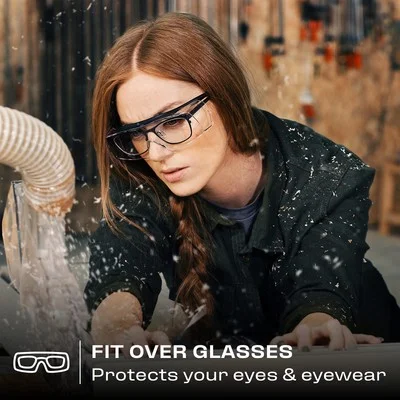 Nocry Safety Glasses over Eyeglasses with anti Scratch Wraparound Lenses, UV400 3