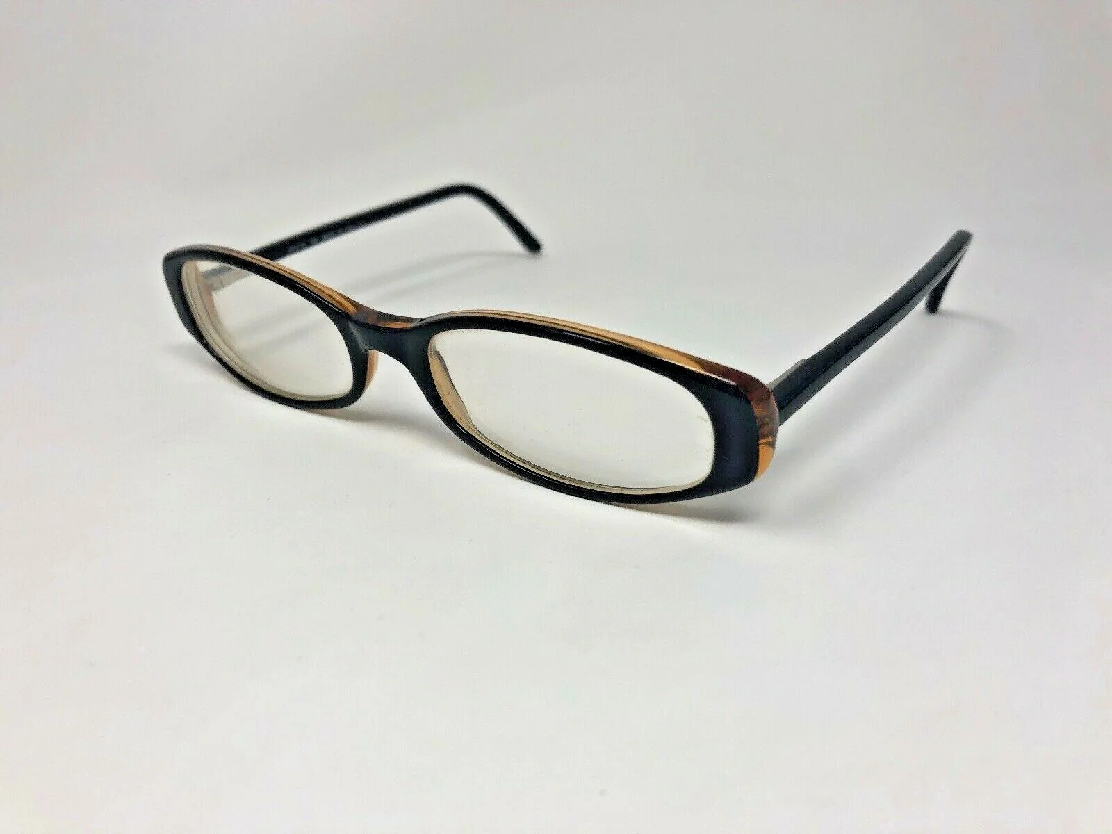 NORMA KAMALI 7129 Eyeglasses Frame Italy Petite 50-18-140 Black/Brown Clear TK80