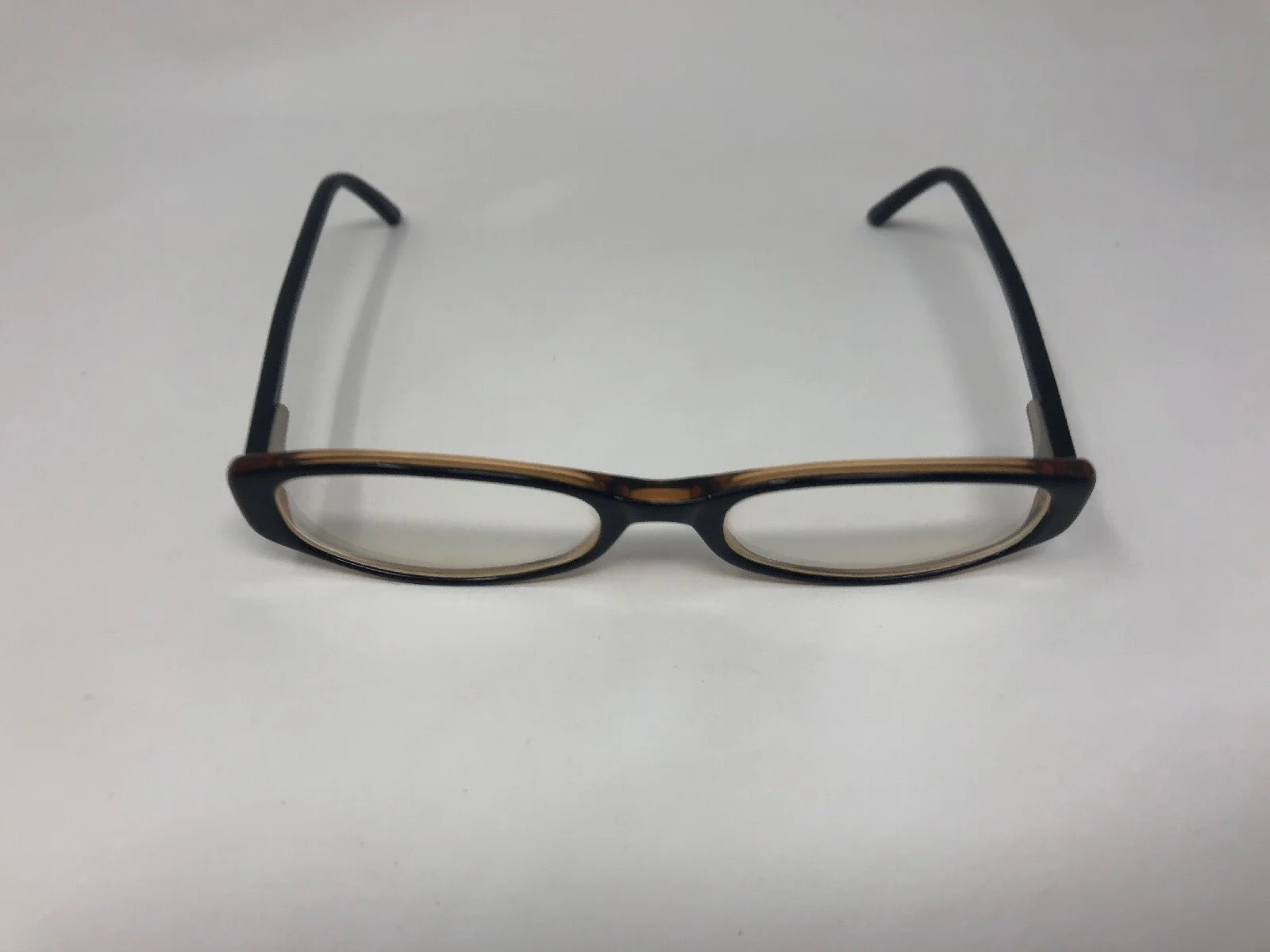 NORMA KAMALI 7129 Eyeglasses Frame Italy Petite 50-18-140 Black/Brown Clear TK80 3