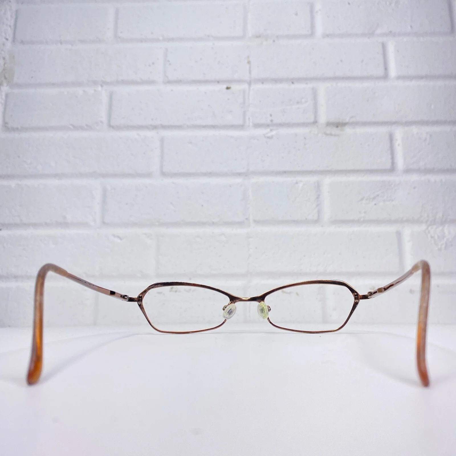 Norma Kamali Gold Eyeglasses Frames Brown Rectangular Faux 21900 4