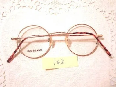 NOS Harry Potter Round Metal Eyeglass Frames Demi Amber Gold 44/18 145 Lot 163F 2