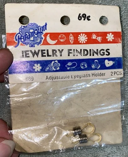 NOS Paramount Jewelry Findings #669 Adjustable Eyeglass Holder 2 pcs