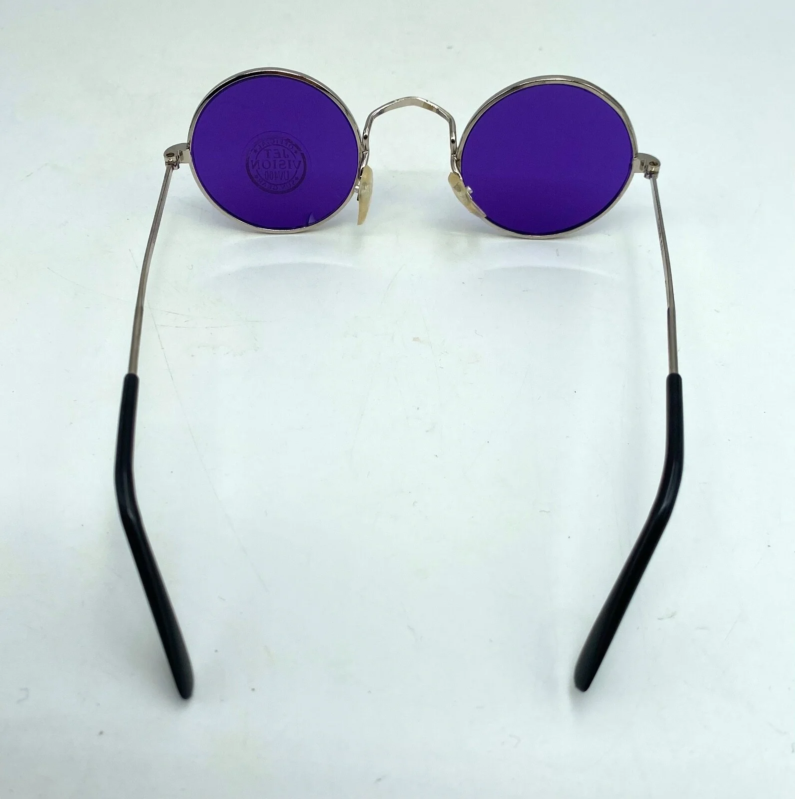 NOS Purple Tinted Steampunk John Lennon Sun Gear Jet Vision Sunglasses Round 3