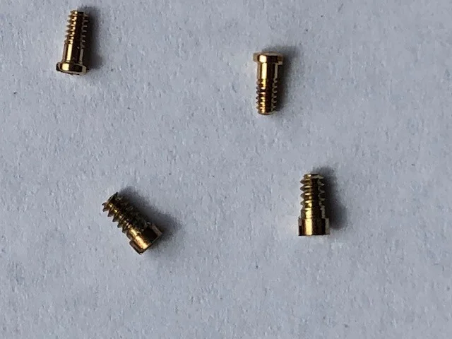 NOS Vintage RAY BAN Eyeglass Screws, gold colored, 2 ea for temples & frame/lens 2