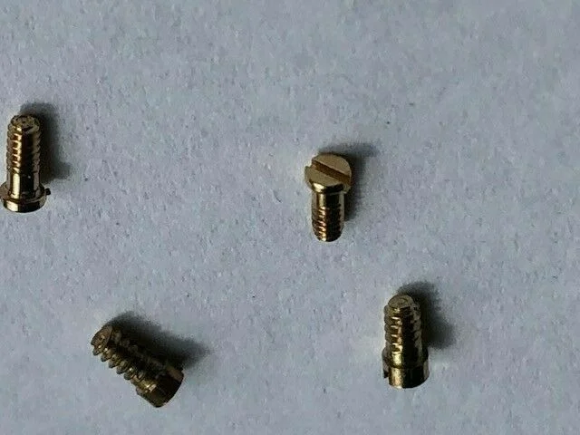 NOS Vintage RAY BAN Eyeglass Screws, gold colored, 2 ea for temples & frame/lens 4