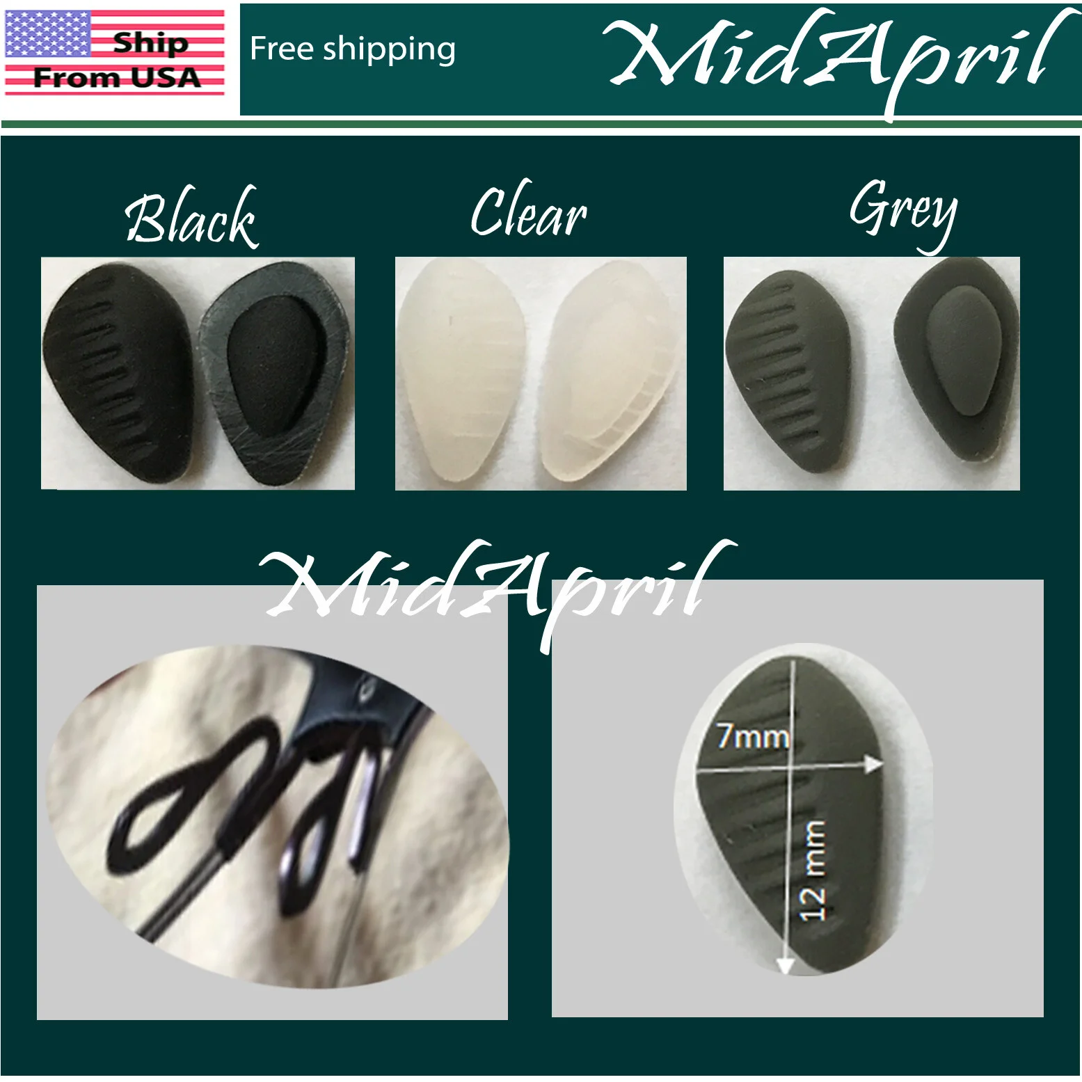 Nose Pads Nike Eye Glasses High Quality Sunglasses Silicone Nosepad -Gray black