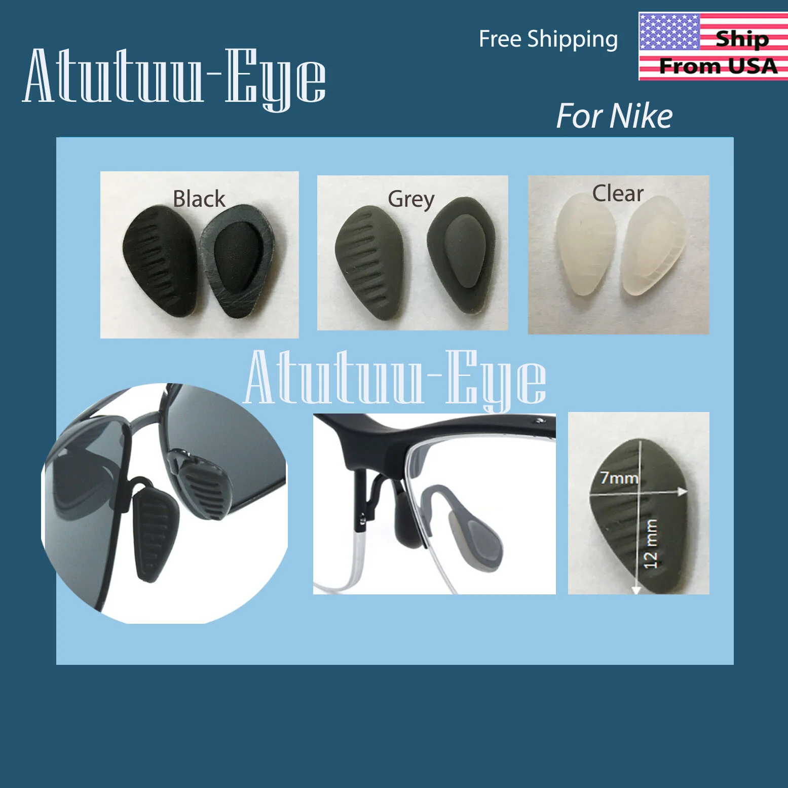 Nose Pads for Nike Eye Glasses Sunglasses High Quality Silicone Nosepad