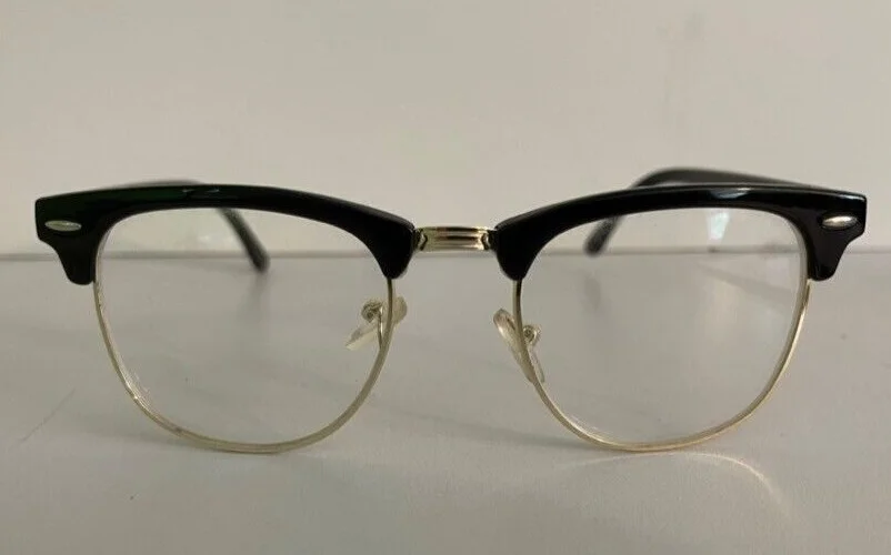 NWOT Zoe Black and Gold Frames with Clear Lens UV Protected