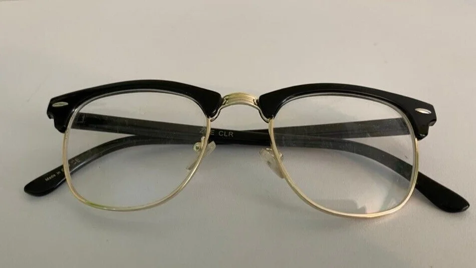 NWOT Zoe Black and Gold Frames with Clear Lens UV Protected 2