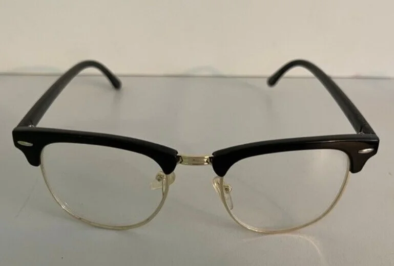 NWOT Zoe Black and Gold Frames with Clear Lens UV Protected 3