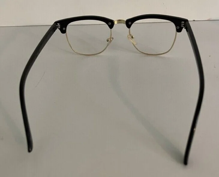 NWOT Zoe Black and Gold Frames with Clear Lens UV Protected 4