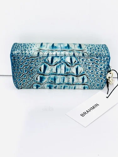 NWT Brahmin Blue Mineral Elora Leather Eyeglass Case 2