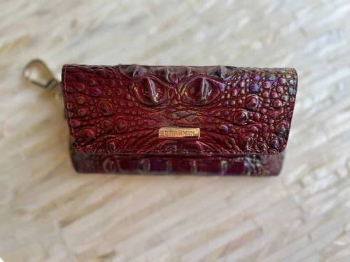 NWT Brahmin Sangria Elora Leather Eyeglass Clip On Case EUC 1