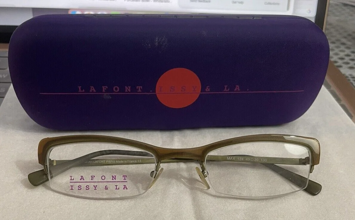 NWT LAFONT Semi Rimless Small Lenses Glasses Eyeglass Frames Readers W/CASE