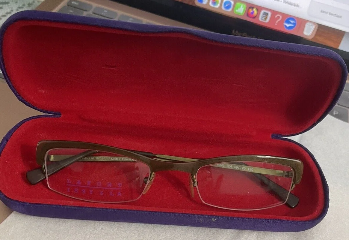 NWT LAFONT Semi Rimless Small Lenses Glasses Eyeglass Frames Readers W/CASE 2
