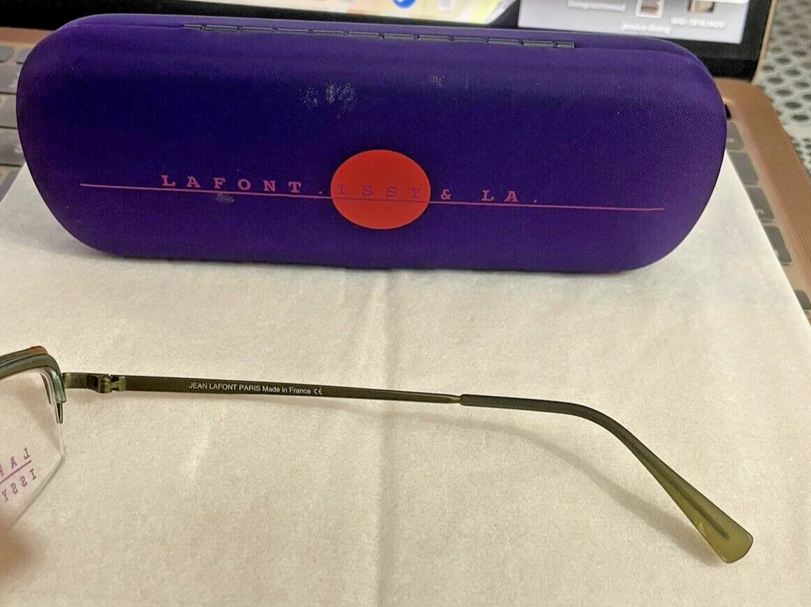 NWT LAFONT Semi Rimless Small Lenses Glasses Eyeglass Frames Readers W/CASE 3