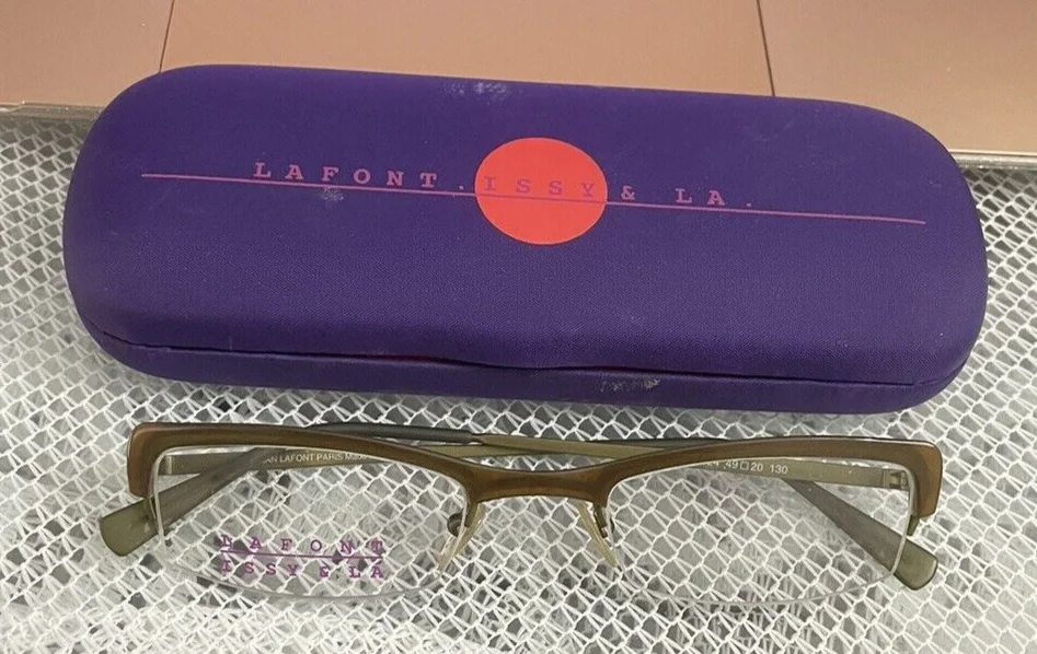 NWT LAFONT Semi Rimless Small Lenses Glasses Eyeglass Frames Readers W/CASE 4