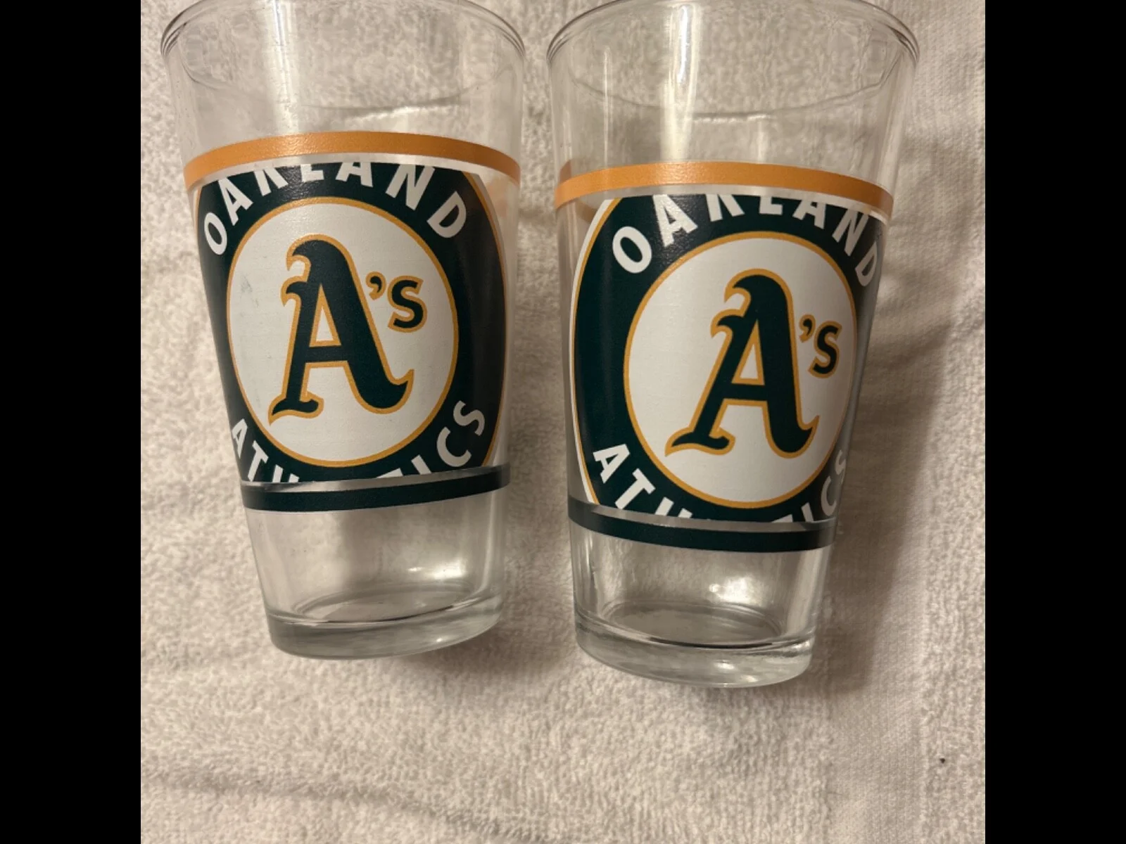 Oakland Athletics Pint Glass 16oz. A’s Baseball Logo