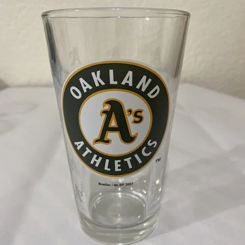 Oakland Athletics Pint Glass Lot Of 4 Boelter/MLBP 2007 16oz. A’s Baseball Logo 2