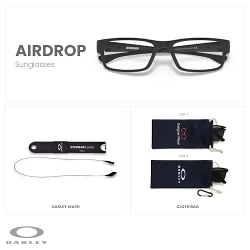 Oakley Airdrop OX8046 Eyeglasses Men Black Ink Rectangle 59mm New 100% Authentic 2