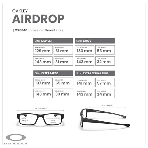 Oakley Airdrop OX8046 Eyeglasses Men Black Ink Rectangle 59mm New 100% Authentic 4