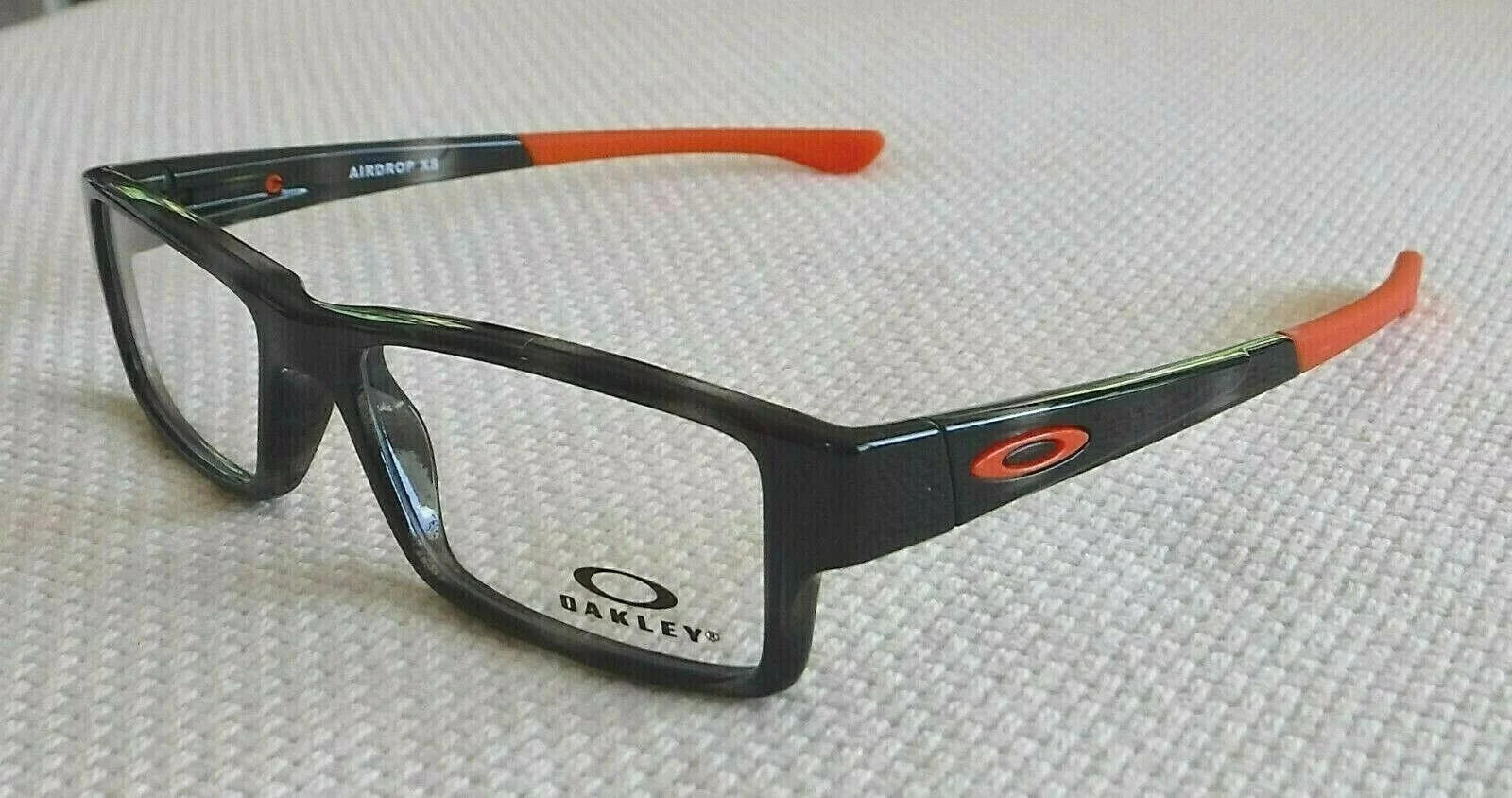 Oakley Airdrop XS Eyeglasses Grey Tortoise / Orange with Clear Lens OY8003-0850