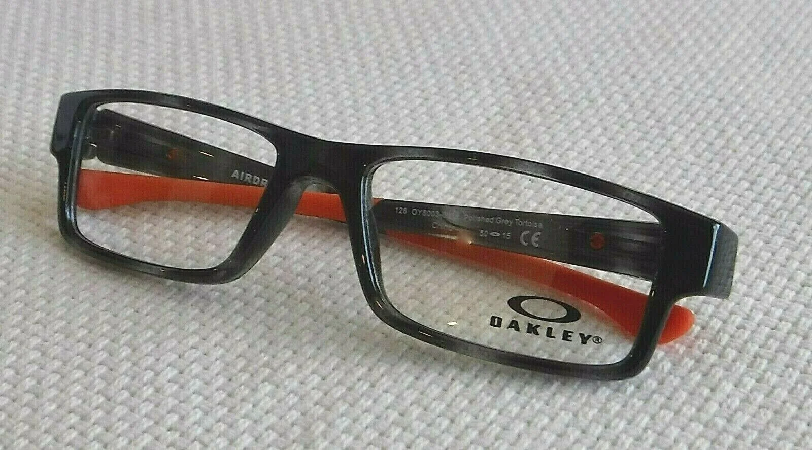 Oakley Airdrop XS Eyeglasses Grey Tortoise / Orange with Clear Lens OY8003-0850 2