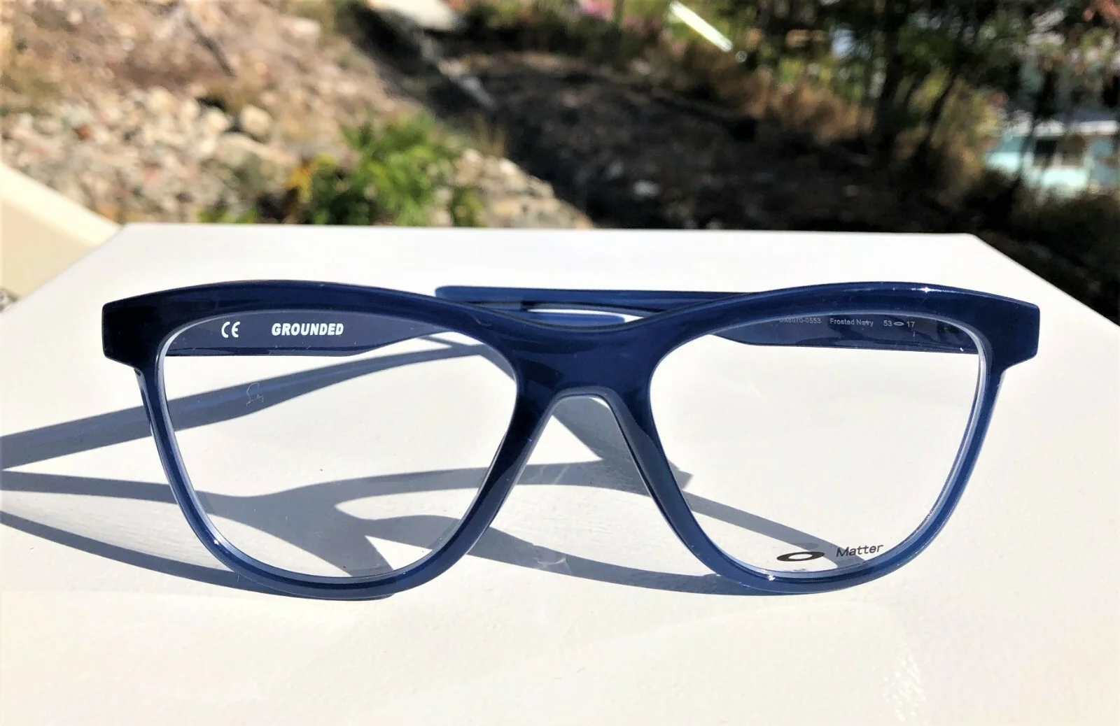 Oakley Grounded Eyeglasses OX8070-0553 Frosted Navy Frames Clear Lens 53-17-136 2