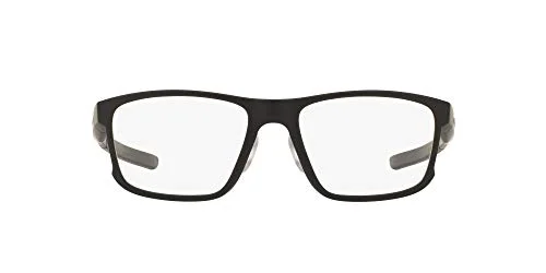 Oakley Mens Ox8051 Hyperlink Asian Fit Square Prescription Eyewear Frames, Satin Black/Demo Lens, 54 mm