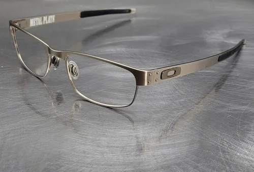 Oakley Metal Plate OX5038-0655 Brushed Chrome Gray Eyeglasses Frames 55[]18-140
