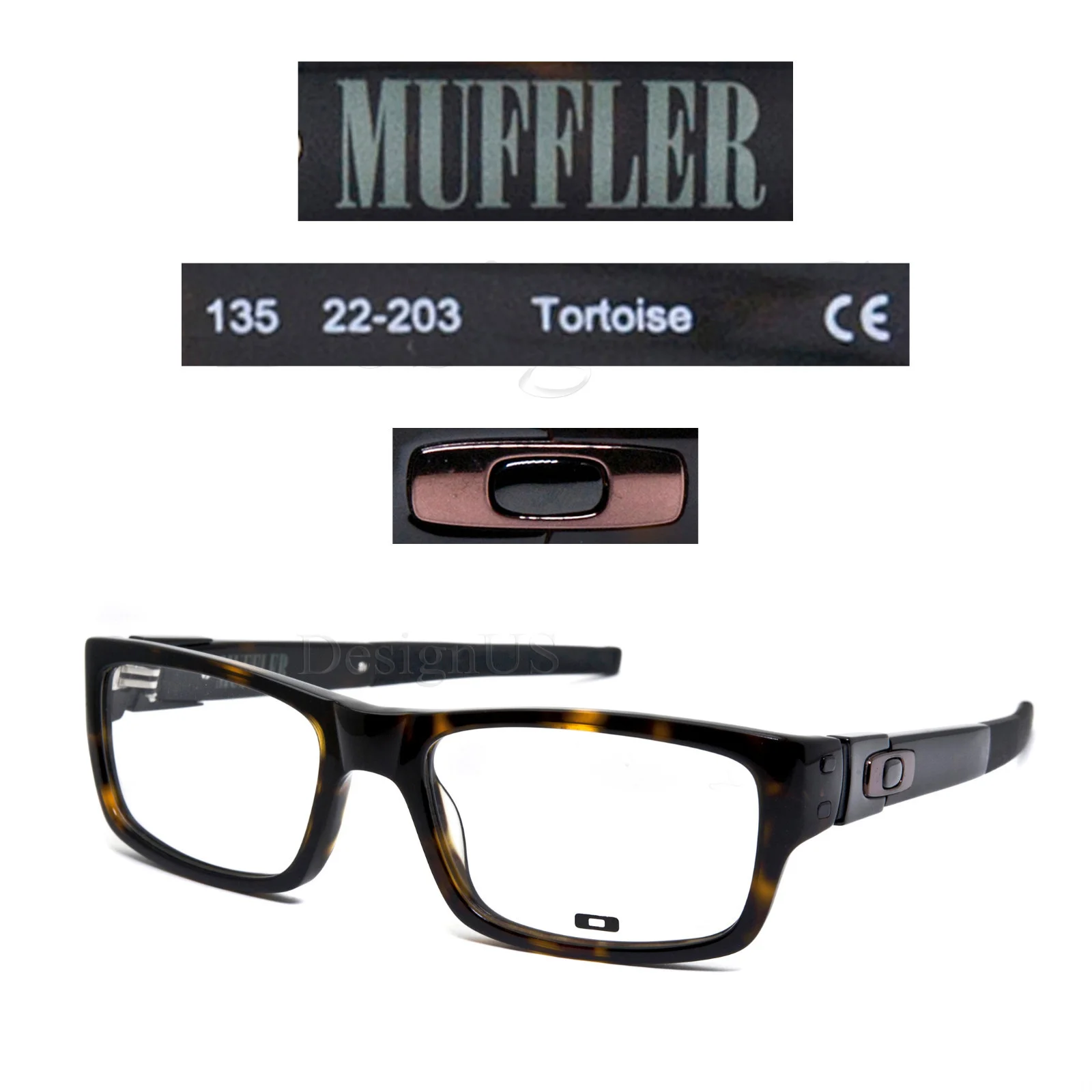 Oakley MUFFLER 22-203 Tortoise 53/18/135 Eyeglasses - New