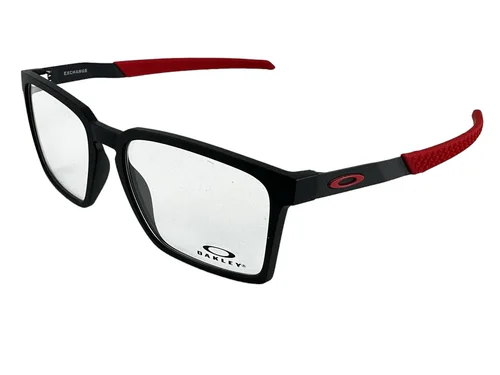 Oakley NEW Exchange Satin Black Frames Red Stainless 56-17-136 Eyeglasses OX8055 2