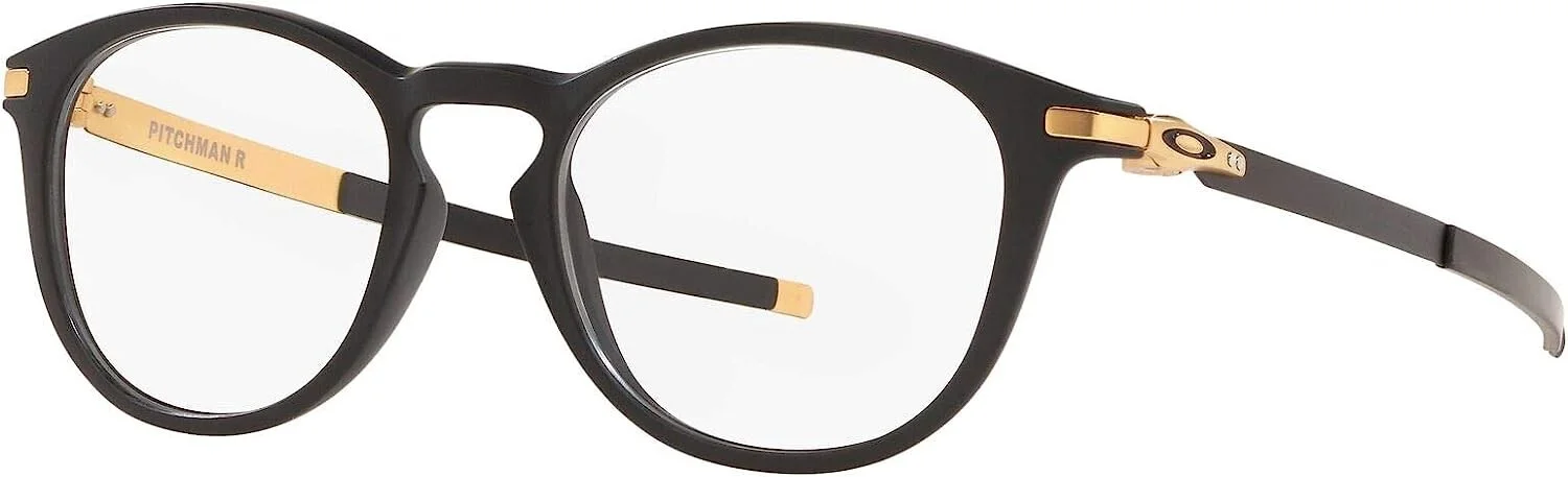 Oakley Ox8105 Pitchman R Round Prescription Satin Black on Satin Gold glasses 2